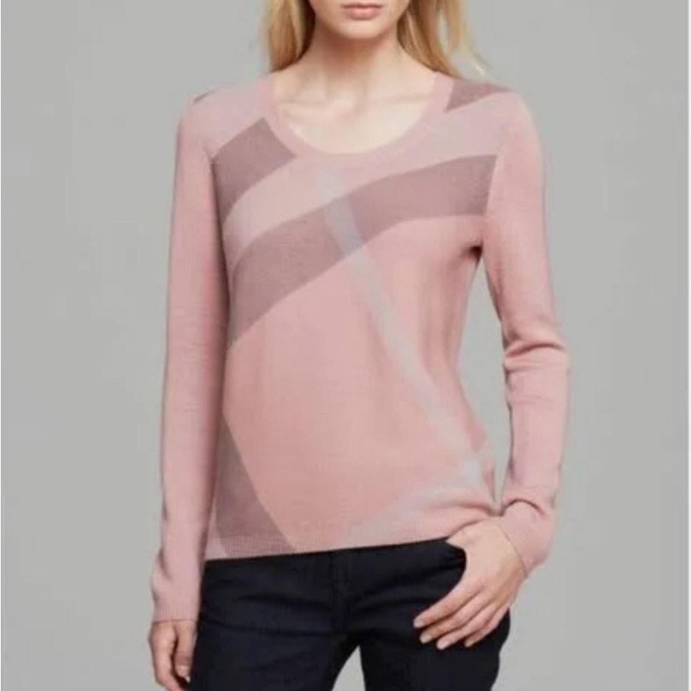 Burberry Brit light pink plaid sweater